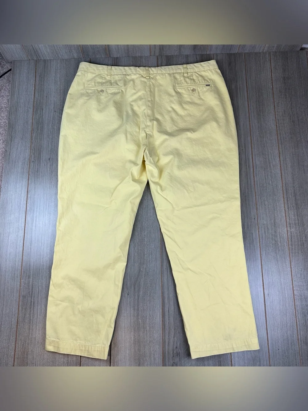 Polo Ralph Lauren Pants 44Bx30 BIG  (tag 46Bx32) Cotton Flat Front Yellow